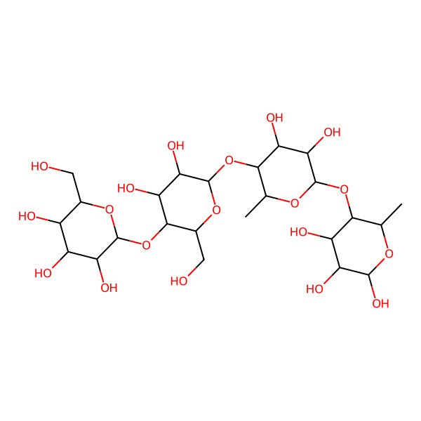 2D Structure of Glc(b1-4)Gal(b1-4)Rha(a1-4)a-Rha