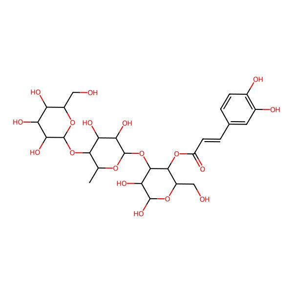 2D Structure of Glc(b1-4)Rha(a1-3)[coumaroyl(3-OH)(-4)]b-Glc