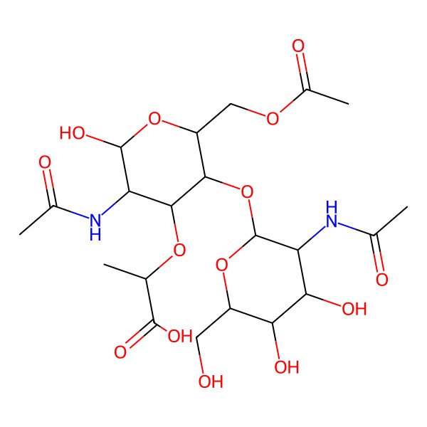 2D Structure of GlcNAc(b1-4)a-MurNAc6Ac