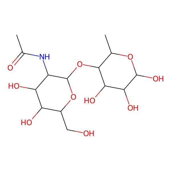 2D Structure of GlcNAc(b1-4)a-Rha