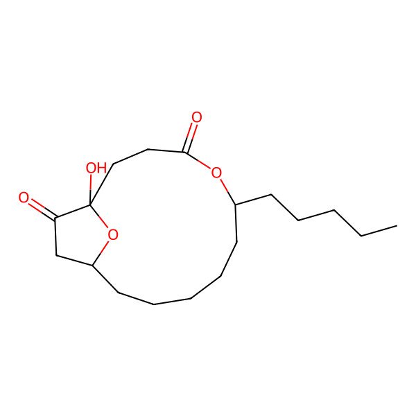 2D Structure of (1S,6R,12R)-1-hydroxy-6-pentyl-5,15-dioxabicyclo[10.2.1]pentadecane-4,14-dione