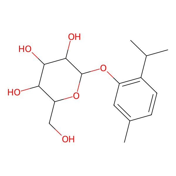 2D Structure of Glucopyranoside,2-ipr-5-ME phenyl