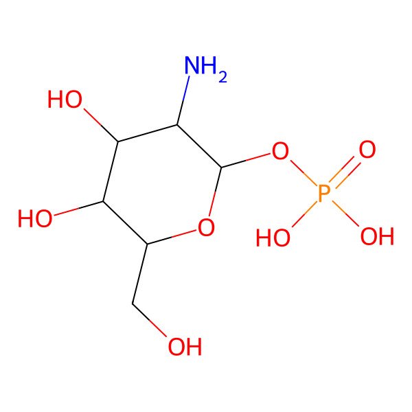 2D Structure of alpha-D-Glucosamine 1-phosphate