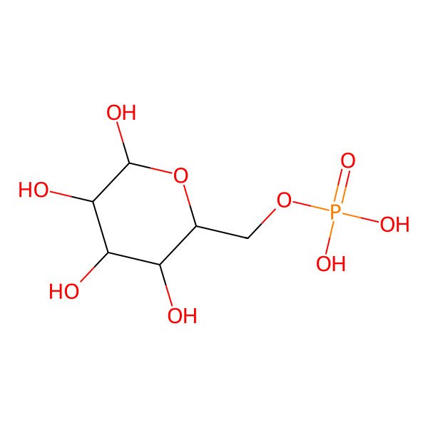 2D Structure of Glucose 6-phosphate 2D Structure of Glucose 6-phosphate