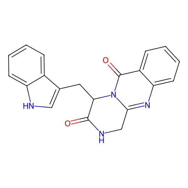 2D Structure of 4-(1H-indol-3-ylmethyl)-2,4-dihydro-1H-pyrazino[2,1-b]quinazoline-3,6-dione