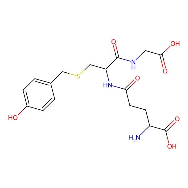 2D Structure of Glycine, N-[N-L-g-glutamyl-S-[(4-hydroxyphenyl)methyl]-L-cysteinyl]-