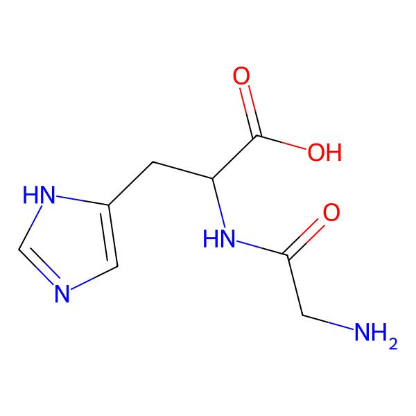 2D Structure of Glycyl-L-histidine