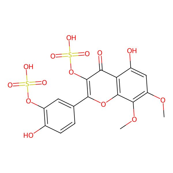 2D Structure of Gossypetin 7,8-dimethyl ether 3,3'-disulfate