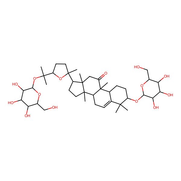 2D Structure of 19-Norlanost-5-en-11-one, 20,24-epoxy-3,25-bis(beta-D-glucopyranosyloxy)-9-methyl-, (3beta,9beta,10alpha,24S)-