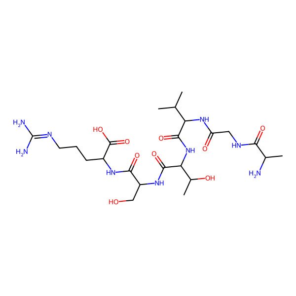 2D Structure of H-Ala-Gly-Val-Thr-Ser-Arg-OH