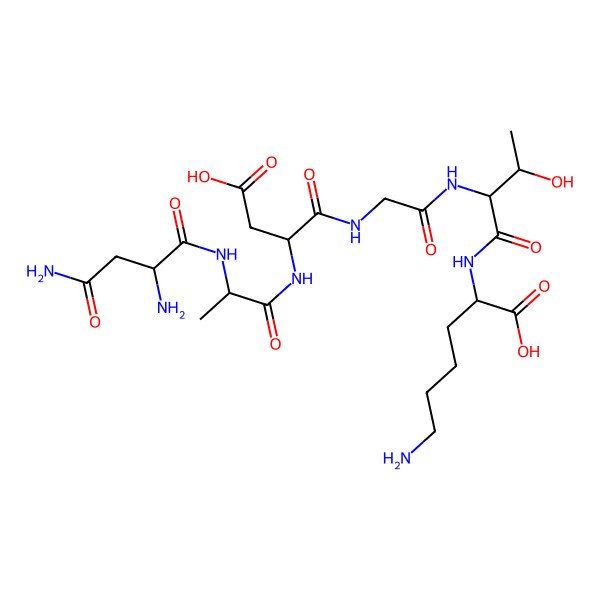 2D Structure of H-Asn-Ala-Asp-Gly-Thr-Lys-OH