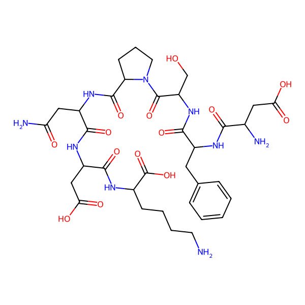 2D Structure of H-Asp-Phe-Ser-Pro-Asn-Asp-Lys-OH