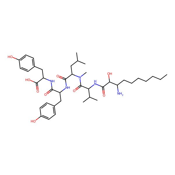 2D Structure of H-bAla(2-OH,3-heptyl)-DL-Val-DL-N(Me)Leu-DL-Tyr-DL-Tyr-OH