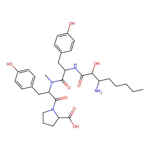 2D Structure of H-bAla(2-OH,3-pentyl)-DL-Tyr-DL-N(Me)Tyr-DL-Pro-OH