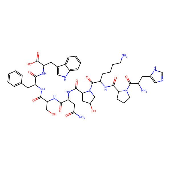 2D Structure of H-DL-His-DL-Pro-DL-Lys-DL-xiHyp-DL-Asn-DL-Ser-DL-Phe-DL-Trp-OH