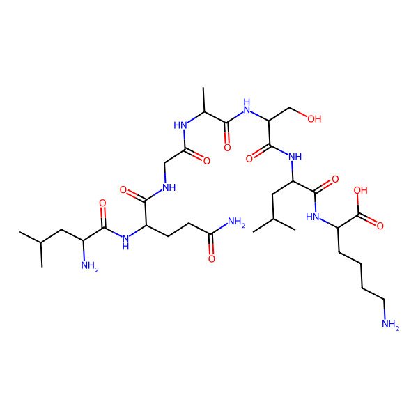 2D Structure of H-DL-Leu-DL-Gln-Gly-DL-Ala-DL-Ser-DL-Leu-DL-Lys-OH