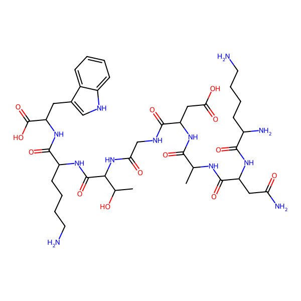 2D Structure of H-DL-Lys-DL-Asn-DL-Ala-DL-Asp-Gly-DL-xiThr-DL-Lys-DL-Trp-OH