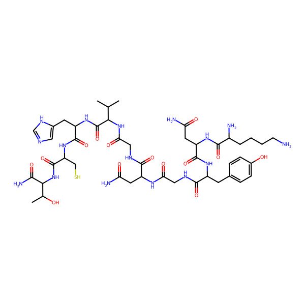 2D Structure of H-DL-Lys-DL-Asn-DL-Tyr-Gly-DL-Asn-Gly-DL-Val-DL-His-DL-Cys-DL-xiThr-NH2
