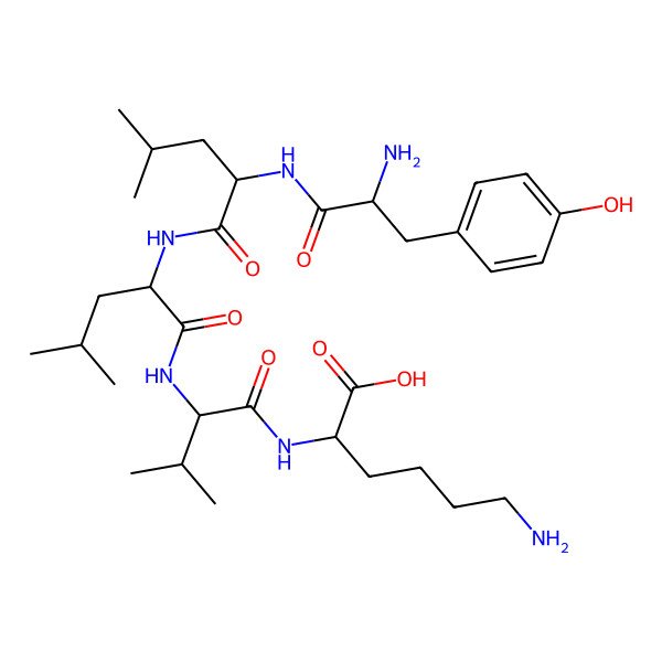 2D Structure of H-DL-Tyr-DL-Leu-DL-Leu-DL-Val-DL-Lys-OH