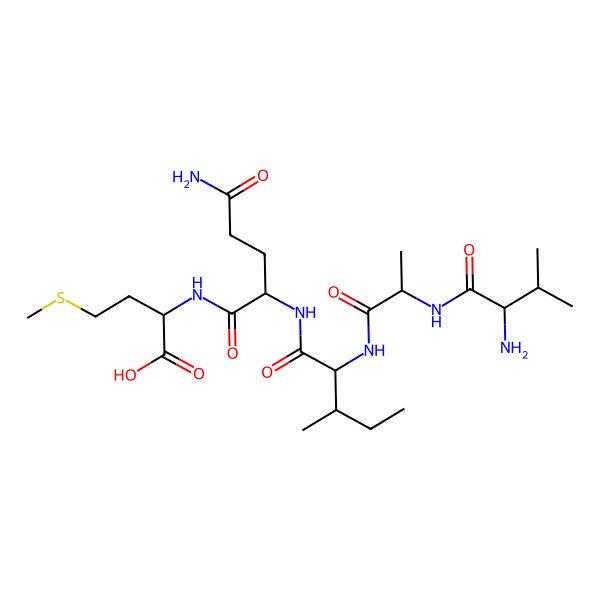 2D Structure of H-DL-Val-DL-Ala-DL-xiIle-DL-Gln-DL-Met-OH