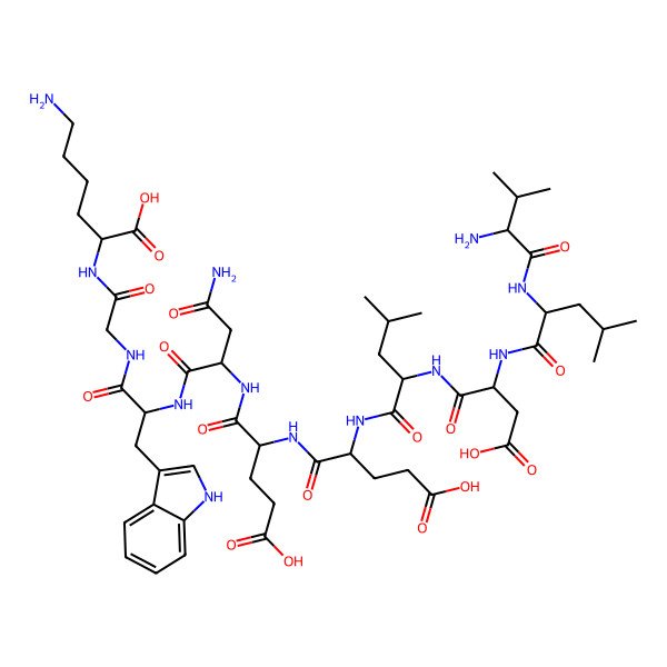 2D Structure of H-DL-Val-DL-Leu-DL-Asp-DL-Leu-DL-Glu-DL-Glu-DL-Asn-DL-Trp-Gly-DL-Lys-OH