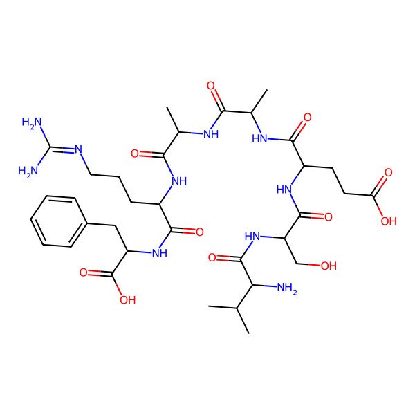 2D Structure of H-DL-Val-DL-Ser-DL-Glu-DL-Ala-DL-Ala-DL-Arg-DL-Phe-OH