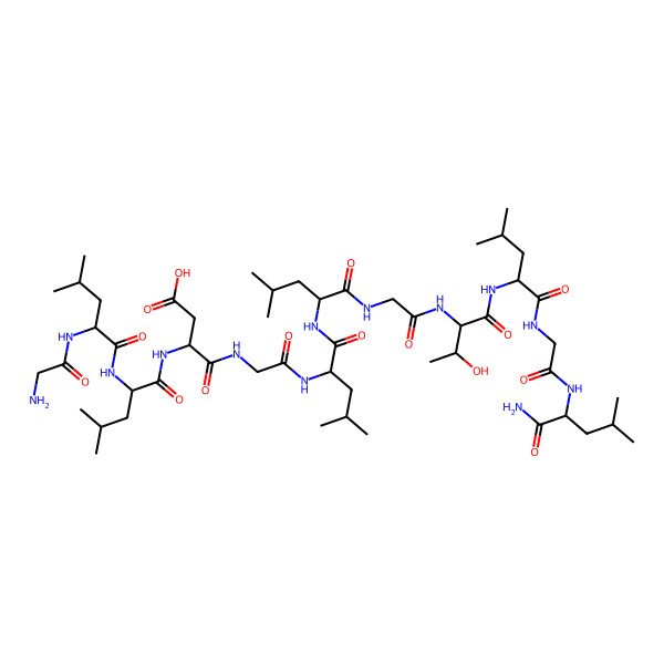 2D Structure of H-Gly-Leu-Leu-Asp-Gly-Leu-Leu-Gly-Thr-Leu-Gly-Leu-NH2