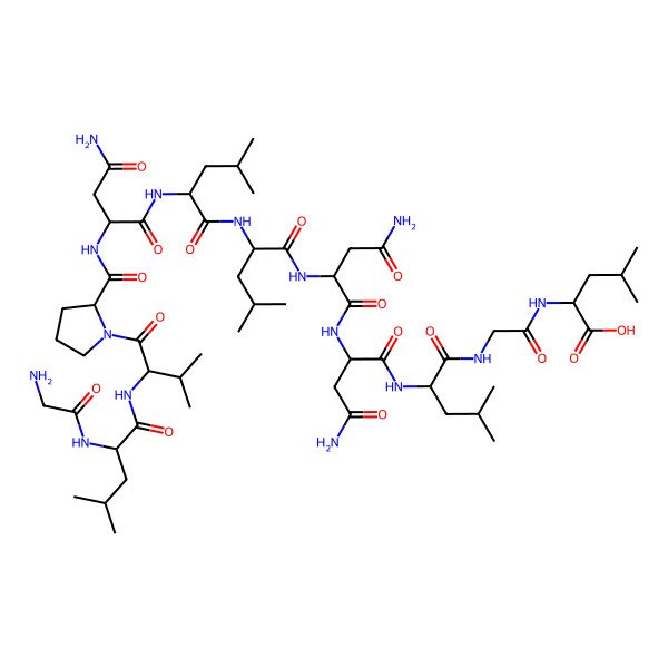 2D Structure of H-Gly-Leu-Val-D-Pro-Asn-Leu-Leu-Asn-Asn-Leu-Gly-Leu-OH