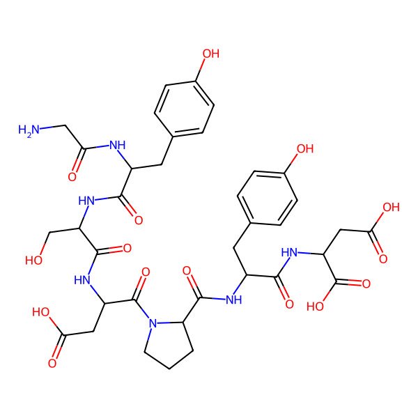 2D Structure of H-Gly-Tyr-Ser-Asp-D-Pro-Tyr-Asp-OH
