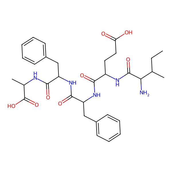 2D Structure of H-Ile-Glu-Phe-Phe-Ala-OH