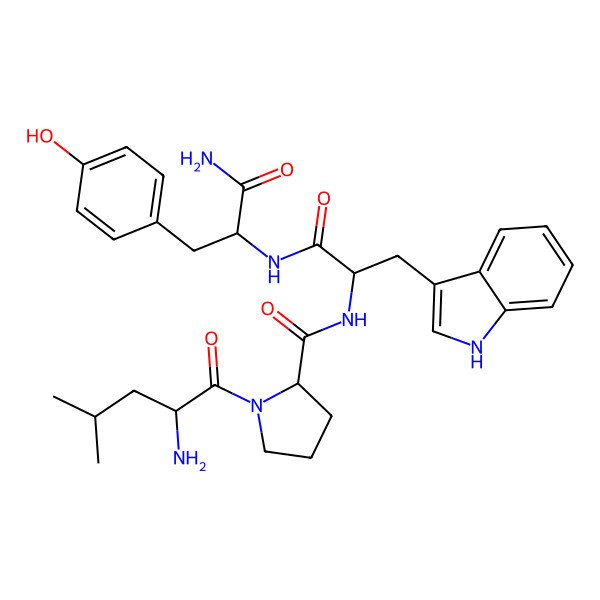 2D Structure of H-Leu-D-Pro-Trp-Tyr-NH2