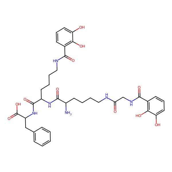 2D Structure of H-Lys(1)-Lys(Bz(2,3-diOH))(Bz(2,3-diOH))-D-Phe-OH.Bz(2,3-diOH)-Gly-(1)