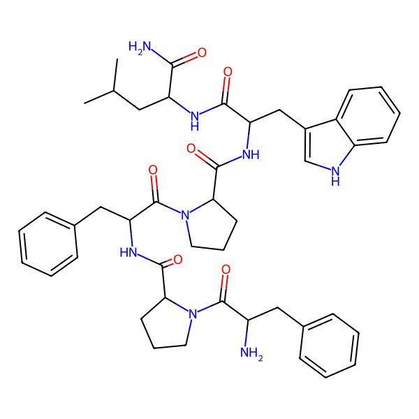2D Structure of H-Phe-D-Pro-Phe-Pro-Trp-Leu-NH2