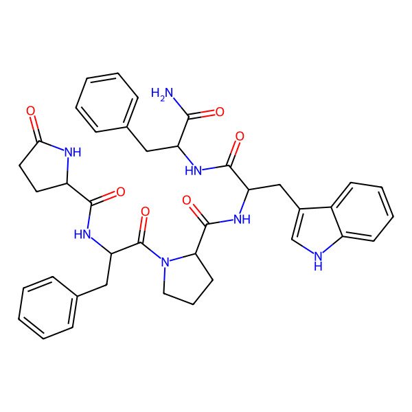 2D Structure of H-Pyr-Phe-Pro-Trp-Phe-NH2