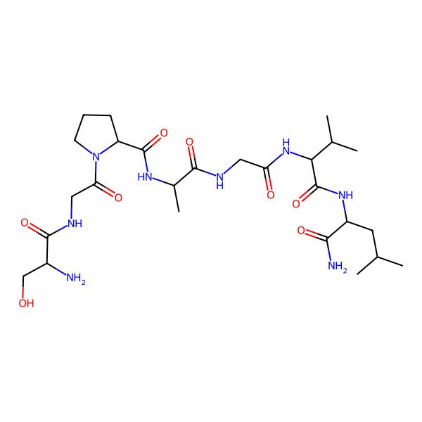 2D Structure of H-Ser-Gly-D-Pro-Ala-Gly-Val-Leu-NH2