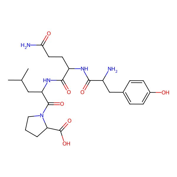 2D Structure of H-Tyr-Gln-Leu-Pro-OH
