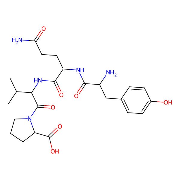 2D Structure of H-Tyr-Gln-Val-Pro-OH