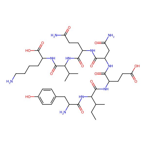 2D Structure of H-Tyr-Ile-Glu-Asn-Gln-Val-Lys-OH