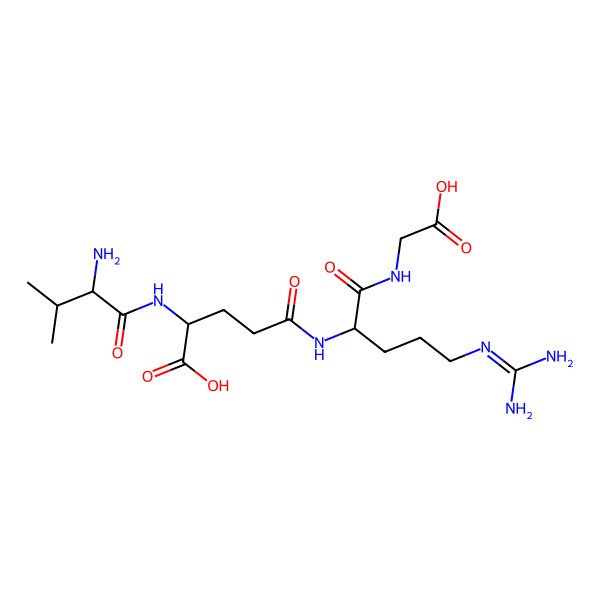2D Structure of H-Val-D-gGlu-D-Arg-Gly-OH 2D Structure of H-Val-D-gGlu-D-Arg-Gly-OH