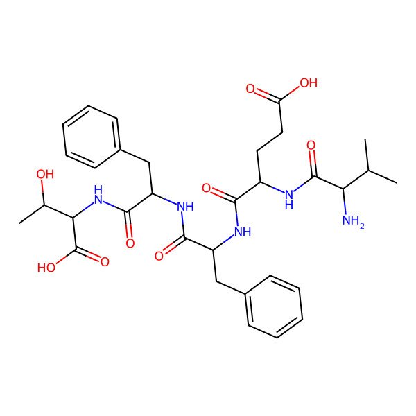 2D Structure of H-Val-Glu-Phe-Phe-Thr-OH