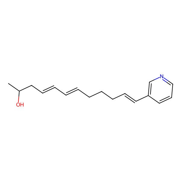 2D Structure of (2S,4E,6E,11E)-12-pyridin-3-yldodeca-4,6,11-trien-2-ol