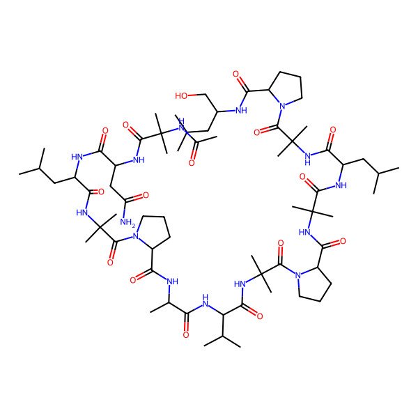 2D Structure of Ac-Aib-Asn-Leu-Aib-Pro-Ala-Val-Aib-Pro-Aib-Leu-Aib-Pro-Leu-ol