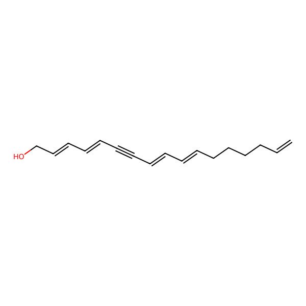 2D Structure of Heptadeca-2,4,8,10,16-pentaen-6-yn-1-ol