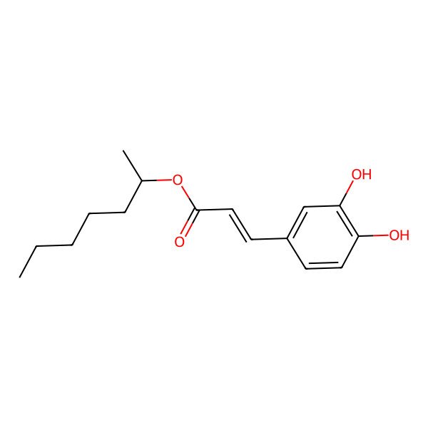 2D Structure of Heptan-2-yl 3-(3,4-dihydroxyphenyl)prop-2-enoate