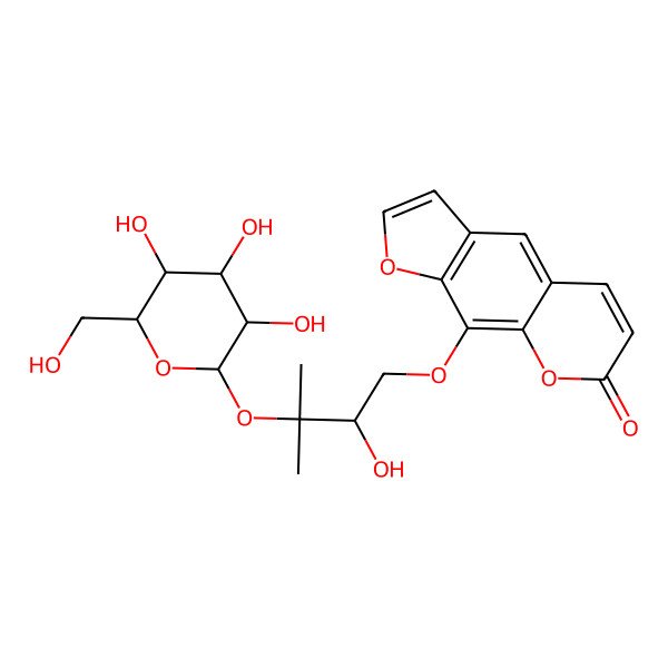 2D Structure of Heraclenol 3'-O-beta-D-glucopyranoside