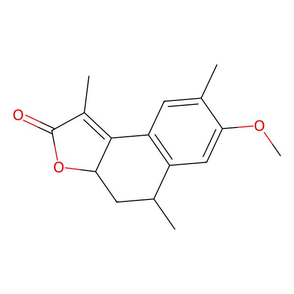 2D Structure of (3aS,5R)-4,5-Dihydro-7-methoxy-1,5,8-trimethylnaphtho(2,1-b)furan-2(3aH)-one