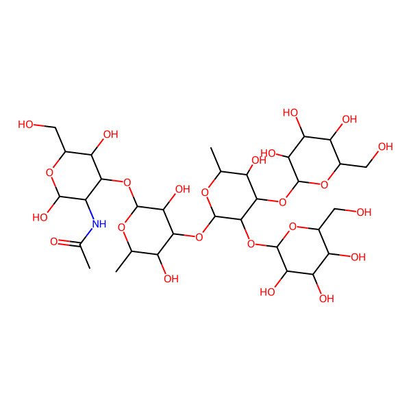2D Structure of Hex(?1-2)[Hex(?1-3)]6-deoxy-Hex(?1-3)6-deoxy-Hex(?1-3)HexNAc