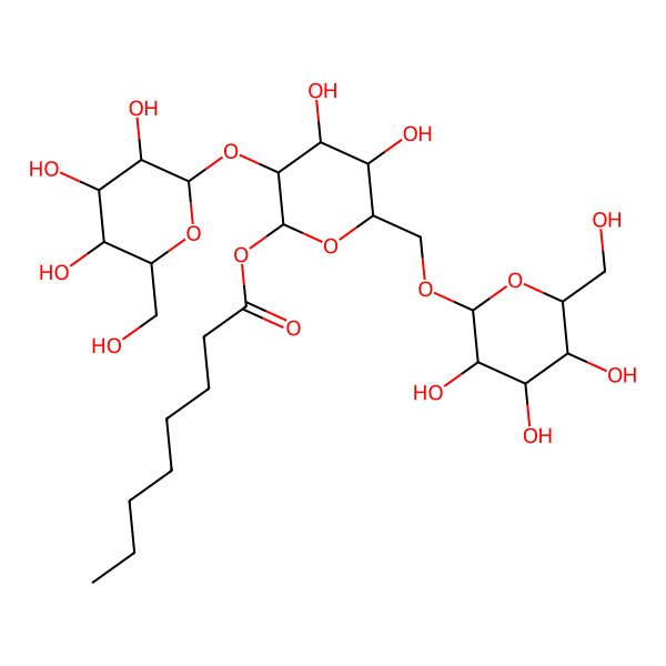 2D Structure of Hex(?1-2)[Hex(?1-6)]Hex-O-octanoyl