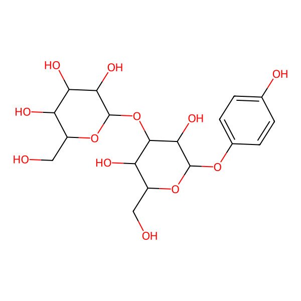 2D Structure of Hex(?1-3)Hex-O-Ph(4-OH)