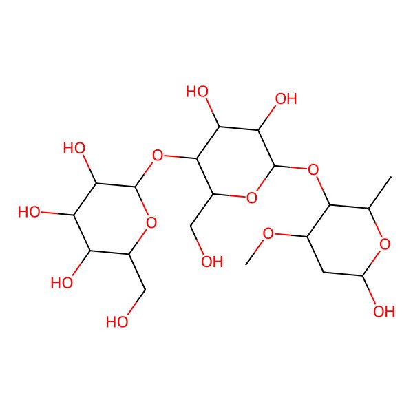 2D Structure of Hex(?1-4)Hex(?1-4)2,6-deoxy-Hex3Me